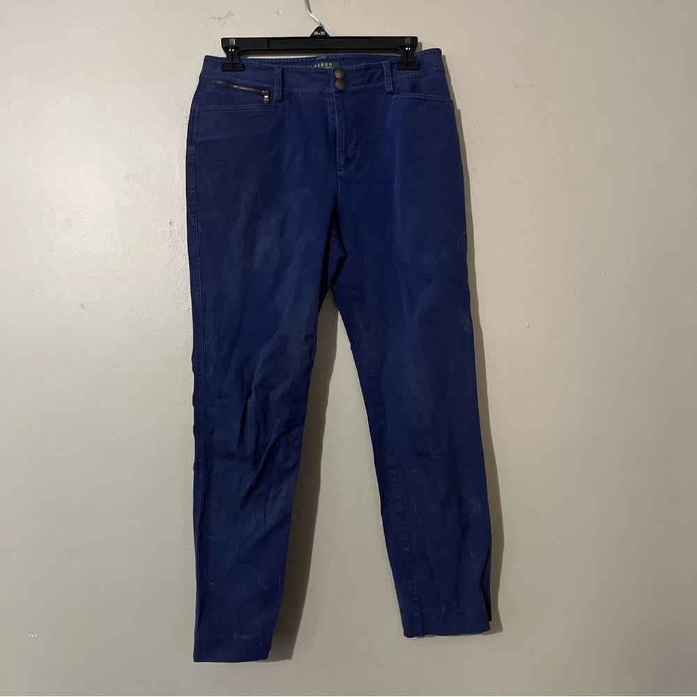 Vintage Ralph Lauren Womens Black Label Blue Career Dress Pants Slim Fit Size 4